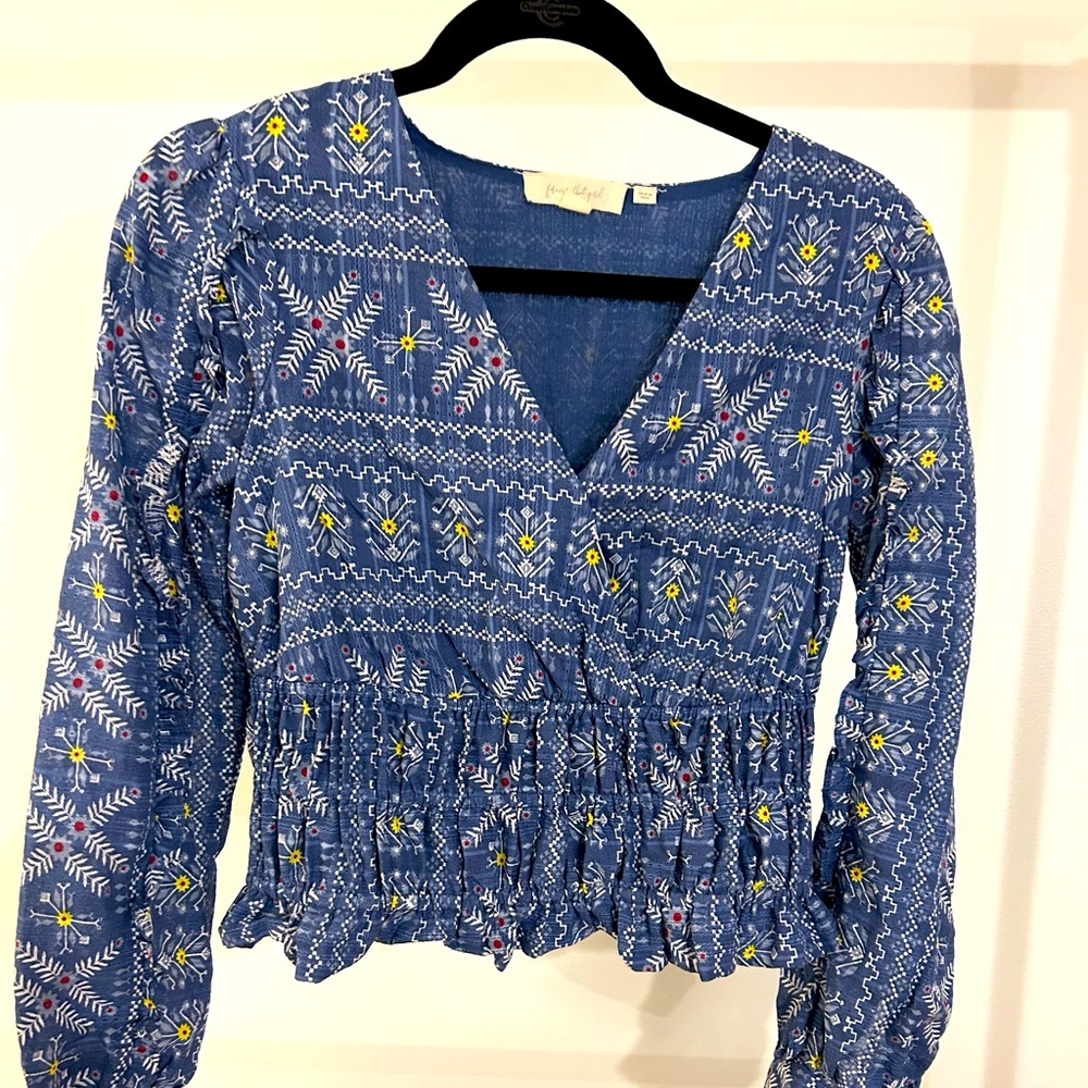 Anthro crop long sleeve top